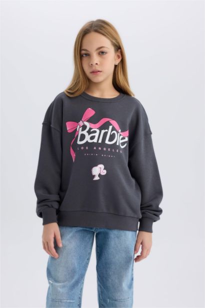 Girl Barbie Relax Fit Crew Neck Sweatshirt