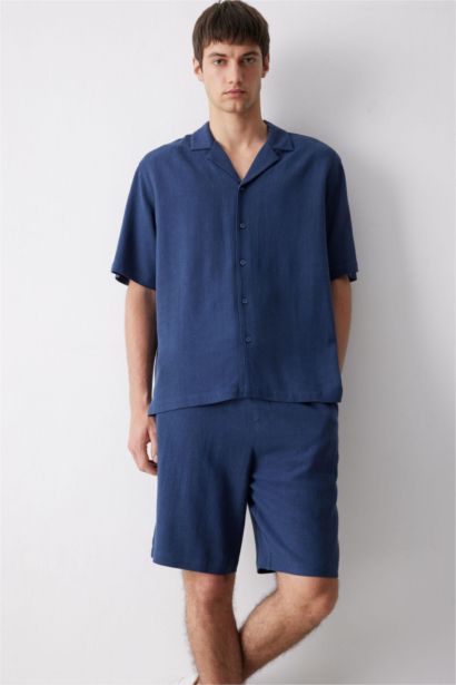 Short en lin mélangé à coupe décontractée