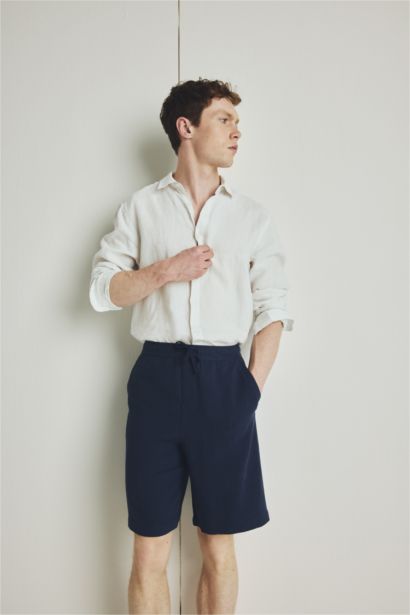 Relax Fit Yazlık Keten Karışımlı Şort