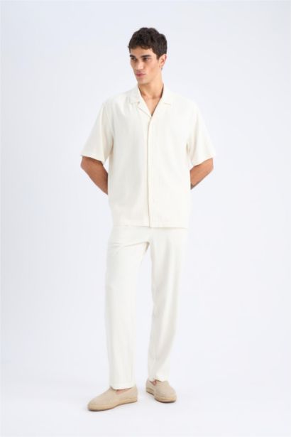 Relax Fit Polo Yaka Pamuklu Yazlık Kısa Kollu Gömlek