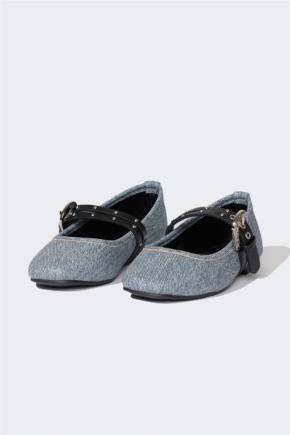 Girl Denim Ballerina Flat Shoes