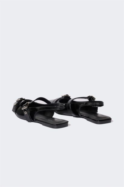 حذاء فلات نسائي جلد صناعي بكعب مسطح