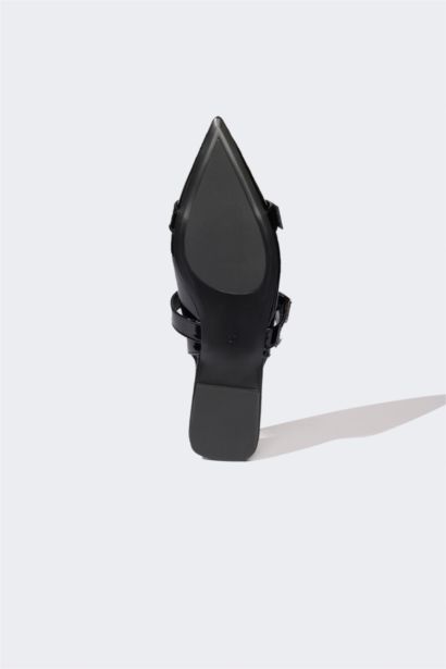 حذاء فلات نسائي جلد صناعي بكعب مسطح