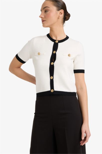 Кардиган с круглым вырезом Regular Fit