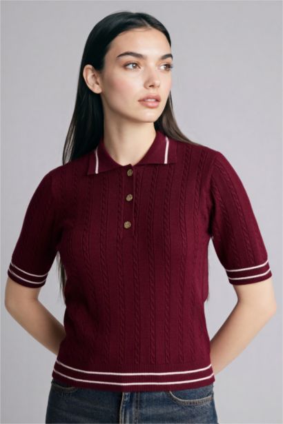 بلوز تريكو قصة عادية بياخة بولو