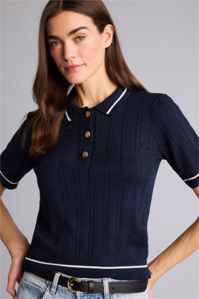 Regular Fıt Polo Yaka Kazak