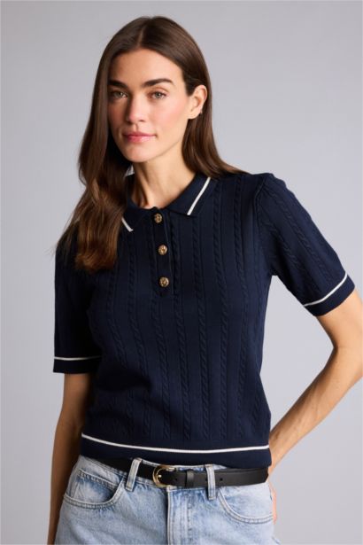 Regular Fıt Polo Yaka Kazak