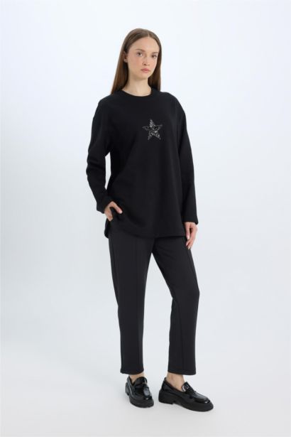 Regular Fit Cepli Pensli Skuba Dalgıç Kumaş Beli Lastikli Pantolon