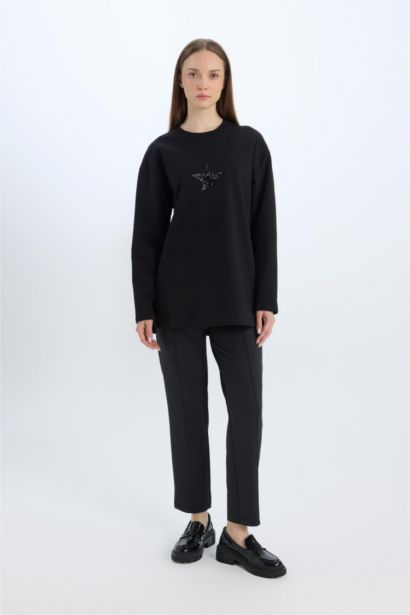 Regular Fit Cepli Pensli Skuba Dalgıç Kumaş Beli Lastikli Pantolon