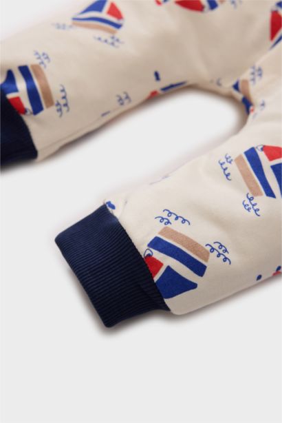 Desenli Uzun Kollu Tulum Erkek Bebek Yenidoğan