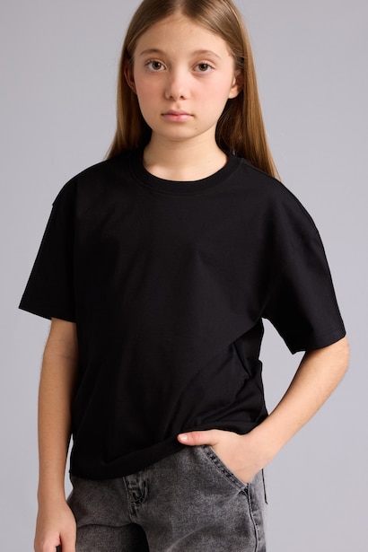 Girl Relax Fit Crew Neck Short Sleeve T-Shirt