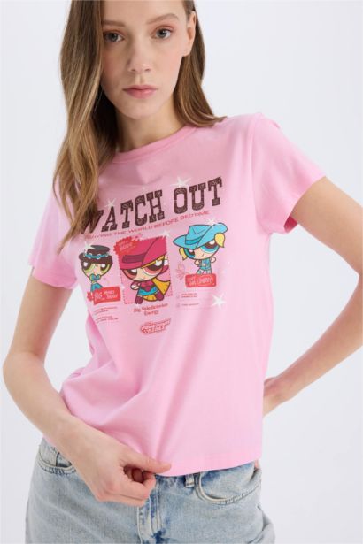 T-shirt imprimé PowerPuff Girls à col rond