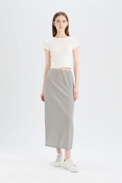 Pencil Skirt High Waist Maxi Knitted Skirt