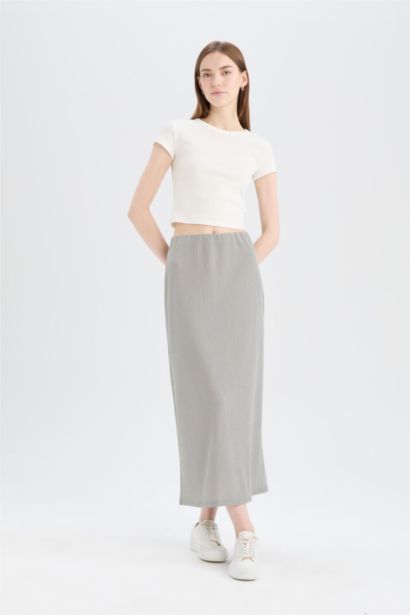 Pencil Skirt High Waist Maxi Knitted Skirt
