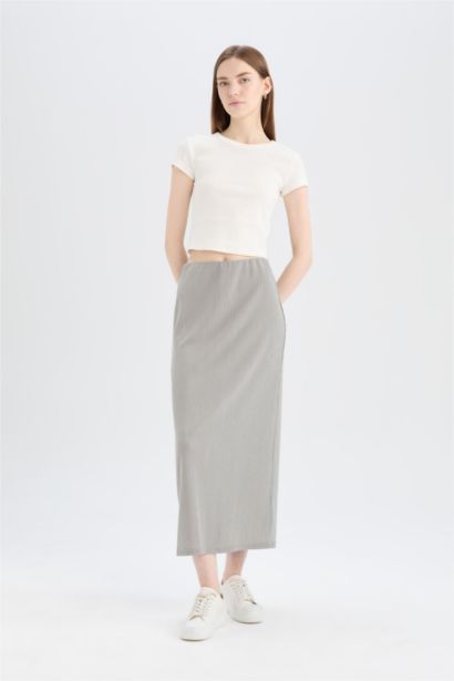 Pencil Skirt High Waist Maxi Knitted Skirt