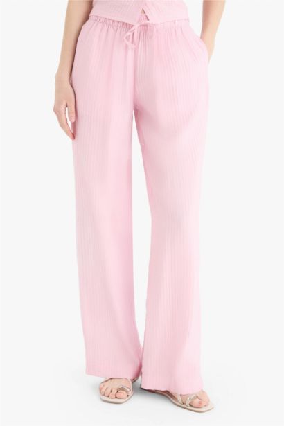 Wide Leg Normal Waist Striped Trousers