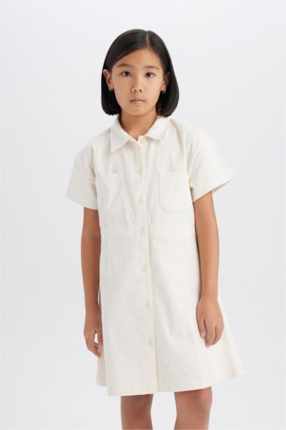 Short Sleeve Woven Dress