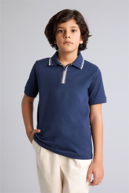 T-shirt Polo en piqué à manches courtes pour garçon