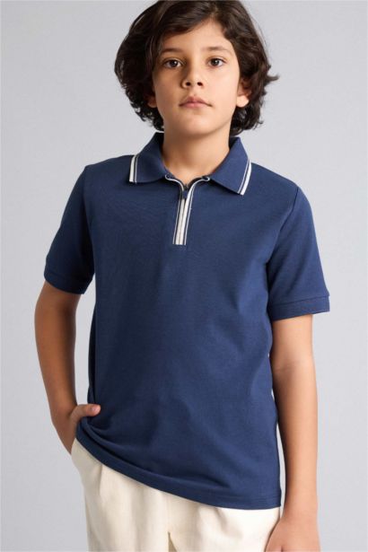 T-shirt Polo en piqué à manches courtes pour garçon