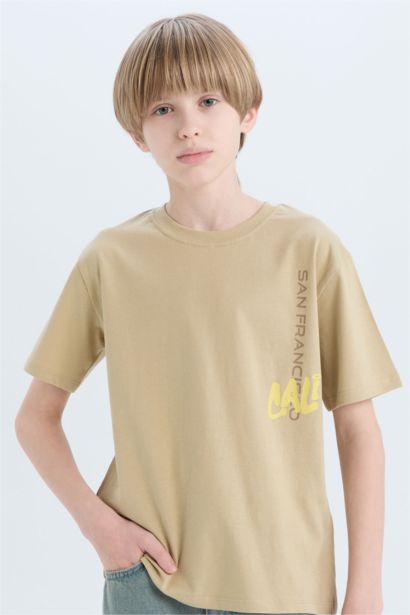Boy Crew Neck Back Printed T-Shirt