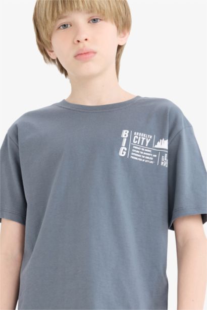 Boy Crew Neck Printed Short Sleeve T-Shirt