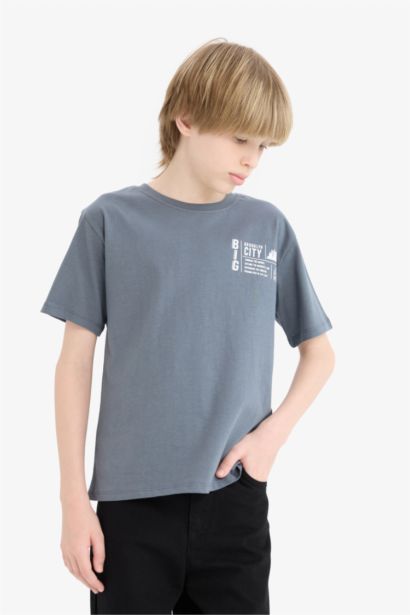 Boy Crew Neck Printed Short Sleeve T-Shirt
