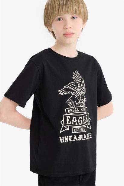 Boy Crew Neck Printed Short Sleeve T-Shirt