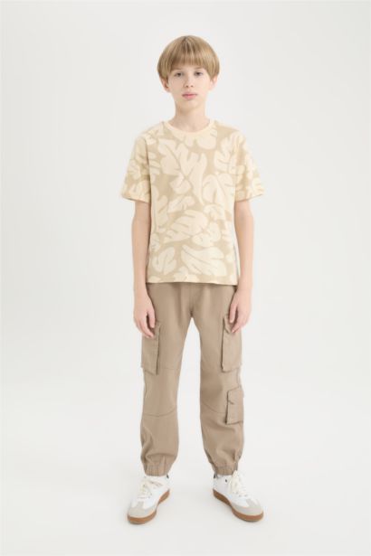 Boy Crew Neck Patterned Short Sleeve T-Shirt