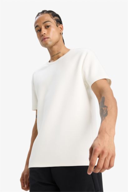 DeFactoFit Standard Fit Crew Neck Printed Sports T-Shirt