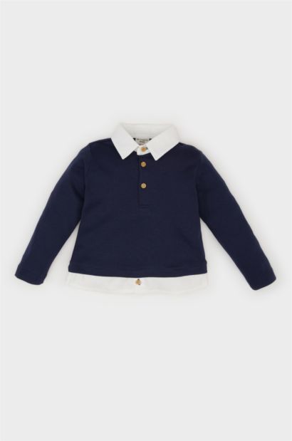 تيشيرت بيبي اولادي قصة عادية بياقة قميص