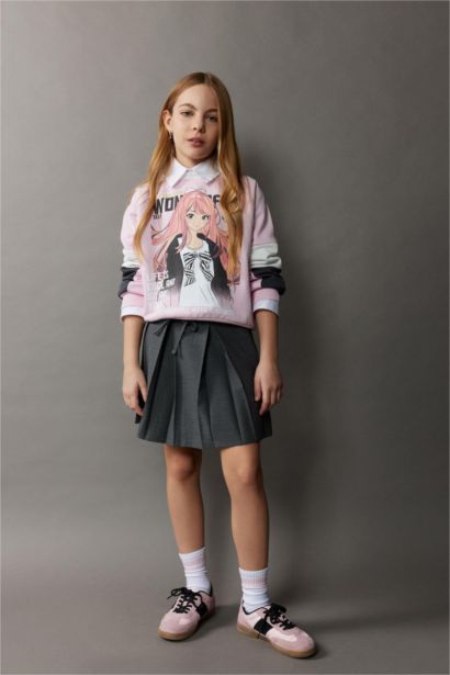 Pileli Etek Kız Çocuk