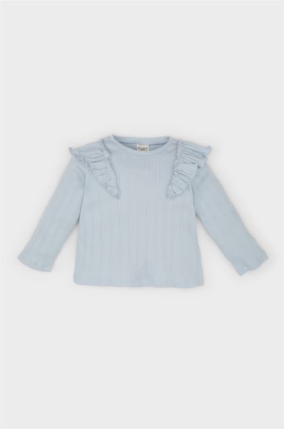Pull en maille à col rond et manches longues pour bébé fille