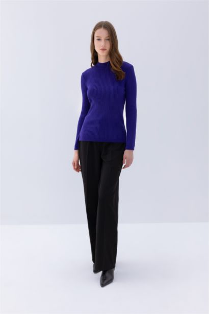 Regular Fit Half Turtleneck Basic Plain Knitwear Pullover Tunic