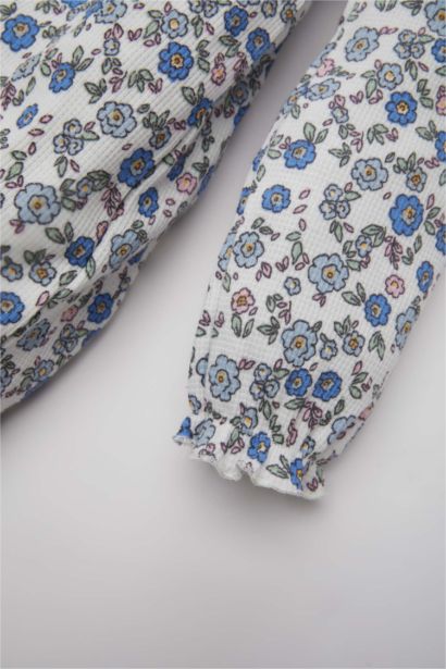 Robe fleurie à manches longues pour bébé fille