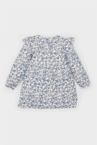 Robe fleurie à manches longues pour bébé fille