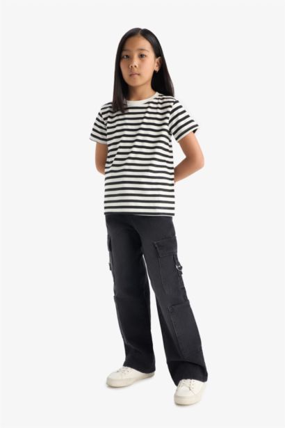 Lot de 3 T-shirts à manches courtes et col rond Coupe décontractée pour fille