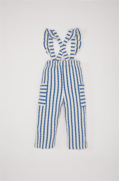 Salopette à motif avec poches pour bébé fille