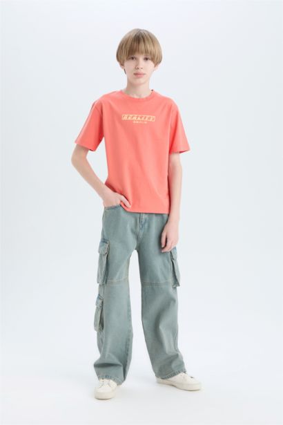 Ұлдарға дөңгелек жаға қысқа жеңді Қысқа жеңді футболка