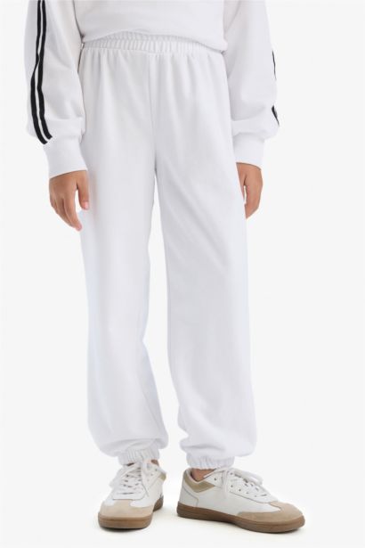 2'li Takım Kapüşonlu Baskılı Sweatshirt Beli Paçası Lastikli Eşofman Altı Kız Çocuk