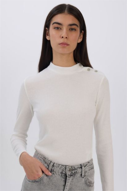 T-shirt Slim Casual à manches longues et col roulé