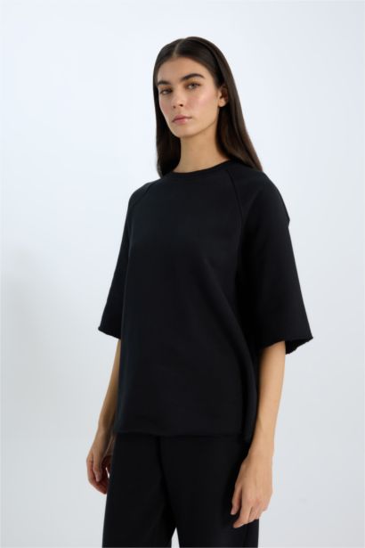 Oversize Fit Crew Neck Casual Sweatshirt