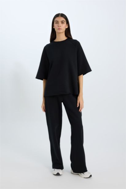 Oversize Fit Crew Neck Casual Sweatshirt