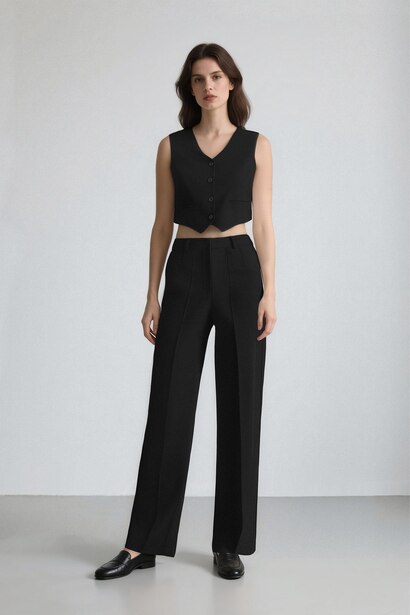 High Waist Wide Leg Trousers