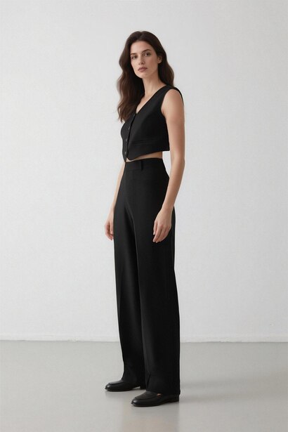 High Waist Wide Leg Trousers