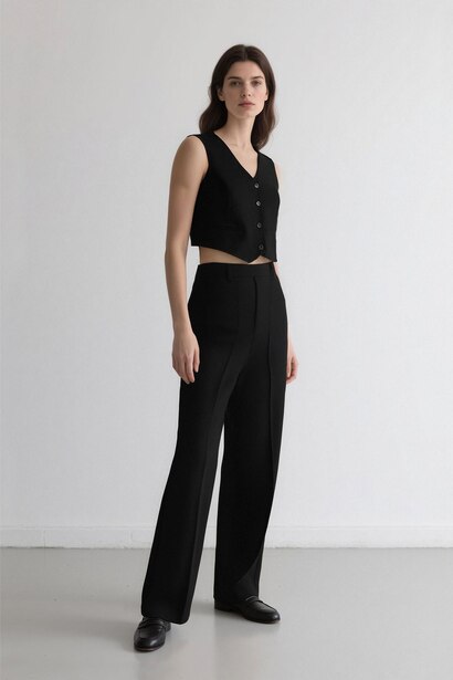 High Waist Wide Leg Trousers