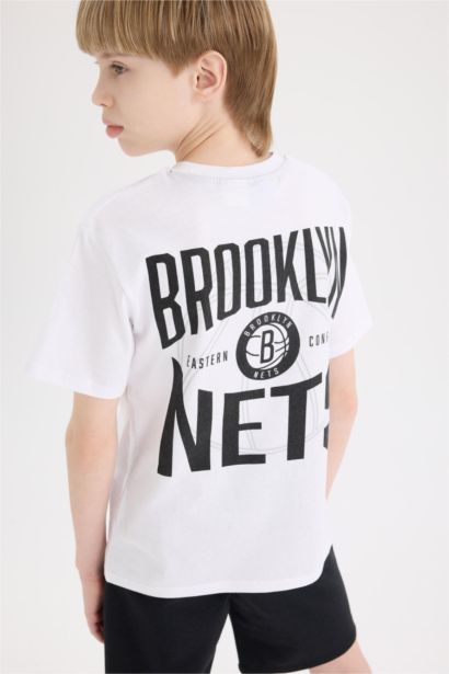 Boy NBA Brooklyn Nets Crew Neck Back Printed T-Shirt