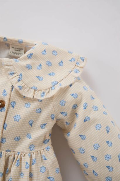 Robe longue fleurie à manches longues pour bébé fille