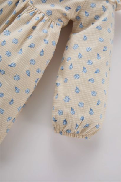 Robe longue fleurie à manches longues pour bébé fille