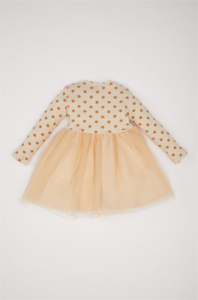 Robe en tulle imprimée à manches longues pour bébé fille