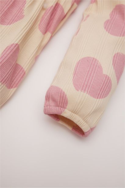 Robe en maille côtelée imprimée à manches longues pour bébé fille